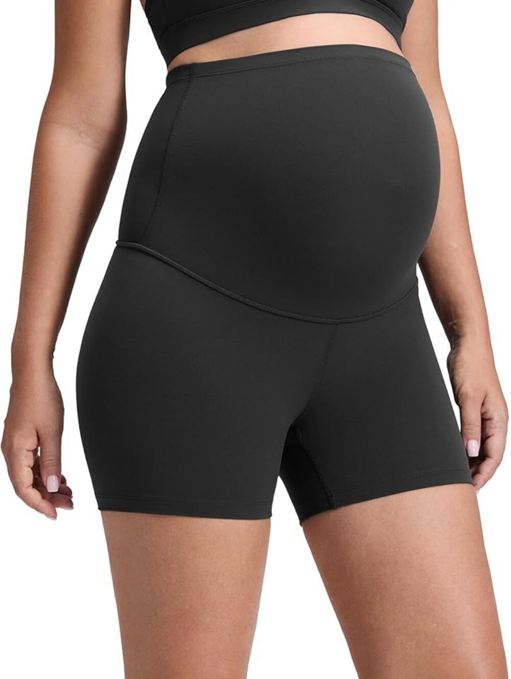 Maternity High-Waist Shorts - Black